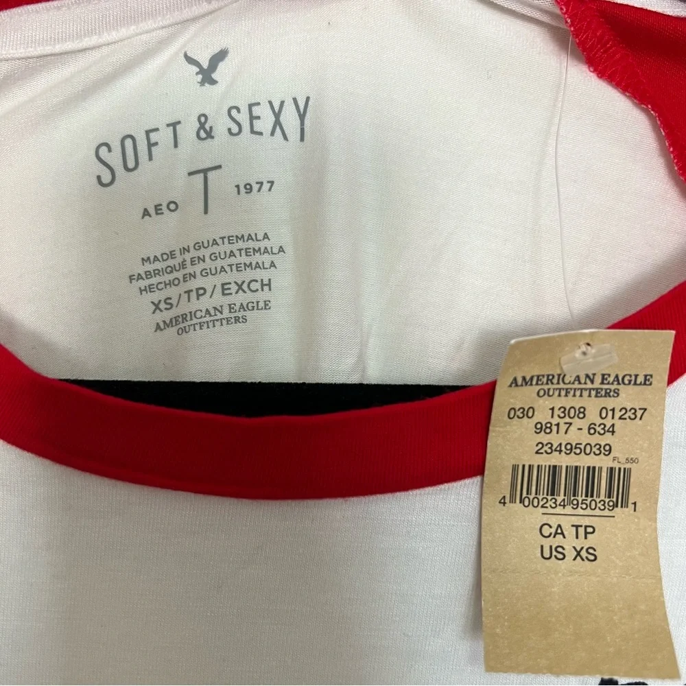 BRAND NEW WITH TAGS American Eagle Outfitters Red and White Tee - Picture 3 of 3